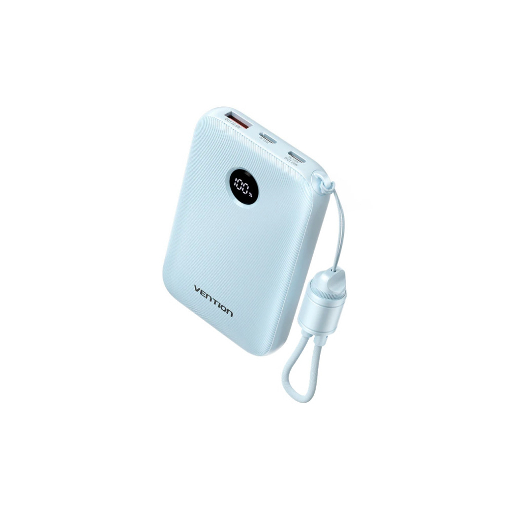 Батарея універсальна Vention 10000mAh 22,5W Fast Charging, USB-A, 2xUSB-C Blue (FKAL0-C)