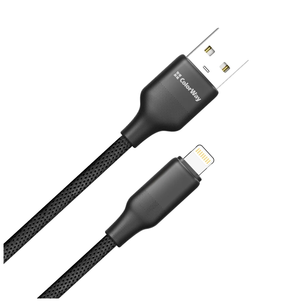 Дата кабель USB 2.0 AM to Lightning 1.0m 3A TPE embossed black ColorWay (CW-CBUL101-BK) Дата кабель USB 2.0 AM to Lightning 1.0m 3A TPE embossed black ColorWay (CW-CBUL101-BK)