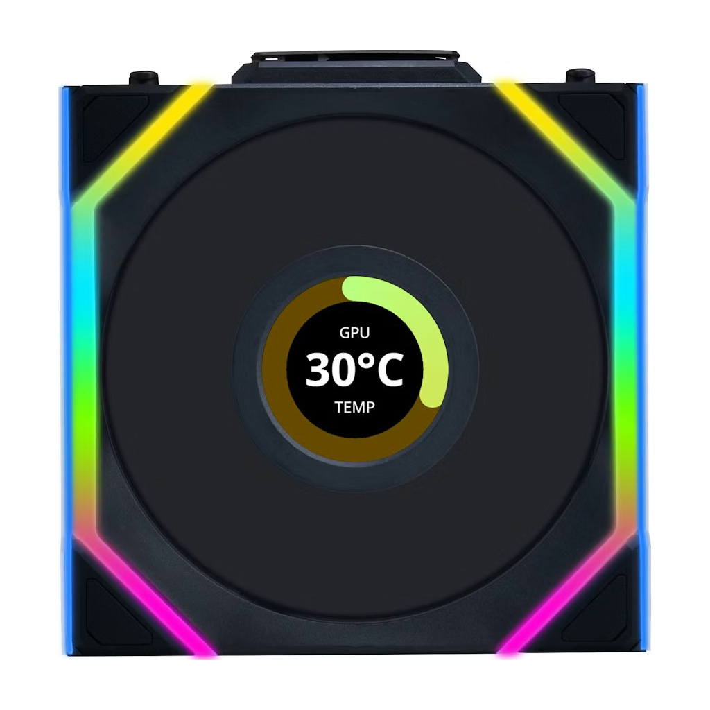 Кулер до корпусу Lian Li UNI Fan SL WIRELESS LCD 120-1, Black (G99.12SLLCD1W1B.00)