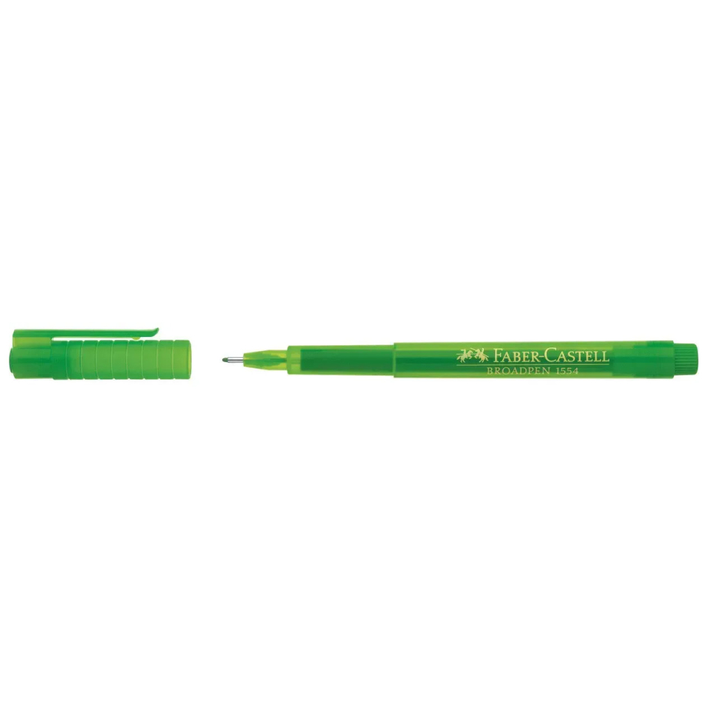 Лайнер Faber-Castell BROADPEN 1554 трав'янисто-зелена, 0,8 мм (25792)