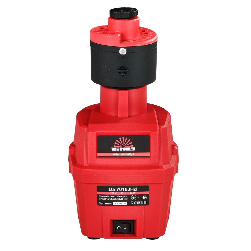 Точильний верстат Vitals Ua 7016JHd, для свердл, 70W, свердла 3–16мм, 120°, 1.94кг (56590)