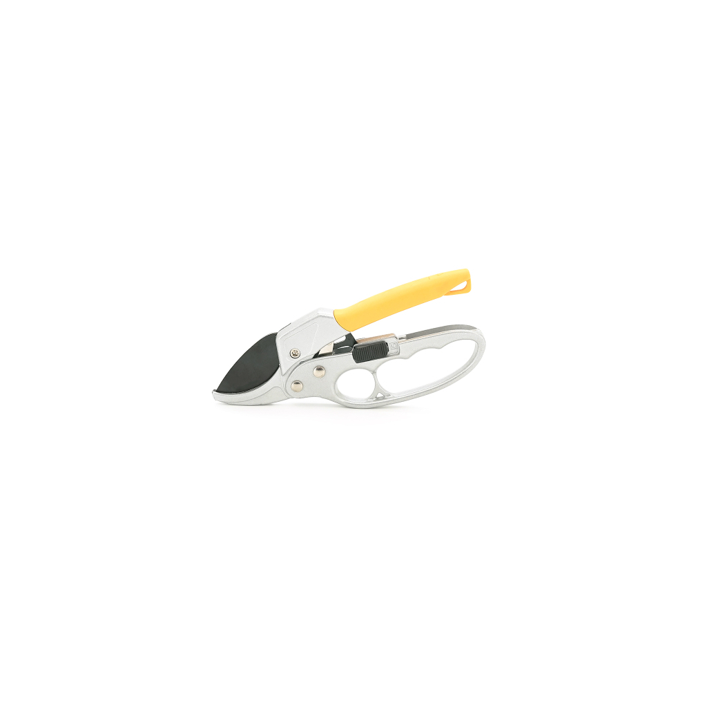 Секатор Voltronic YT-SK5Y, храповий механізм, 205мм, 25мм, сталь SK5, з фіксатором, Yellow/Gray, Blister (YT-SK5Y-Bl)