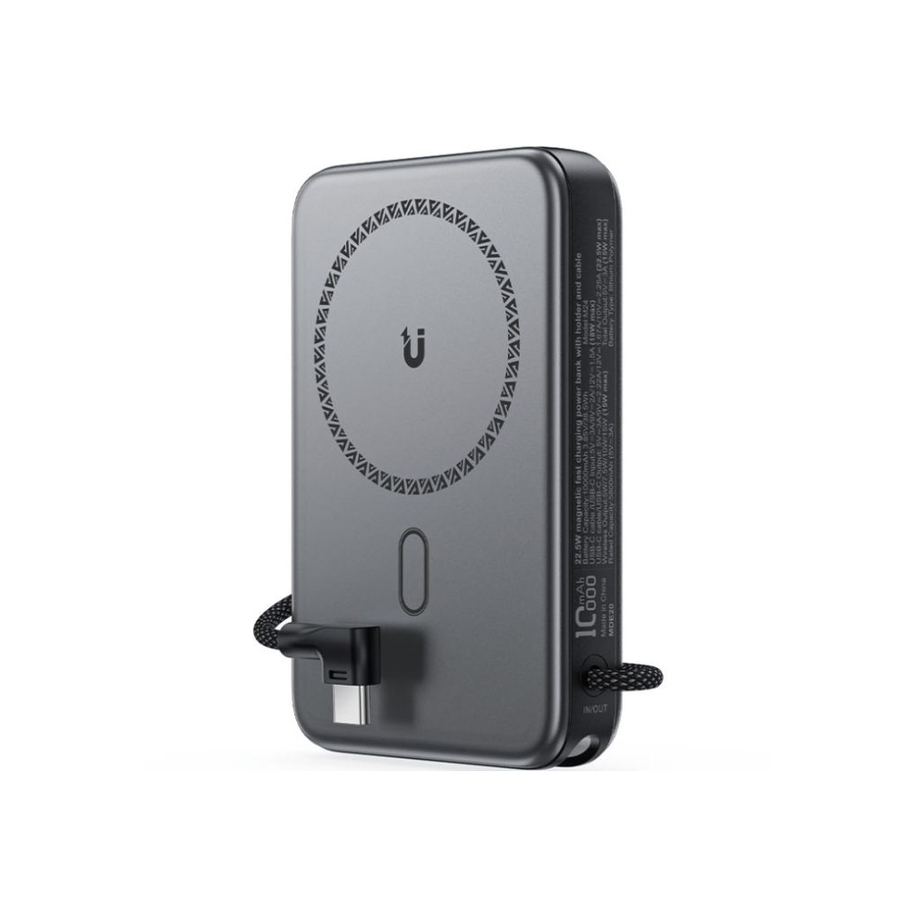 Батарея універсальна Acefast Magnetic Wireless 10000mAh, 22.5W, PD, QC/3.0, QI 15W, M24, Metal Gray (6974316284871)