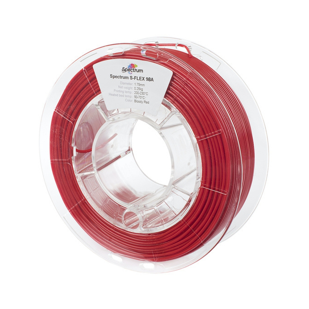 Пластик для 3D-принтера Spectrum S-Flex 98A 1.75mm 0.25kg RED, BLOODY (80528)