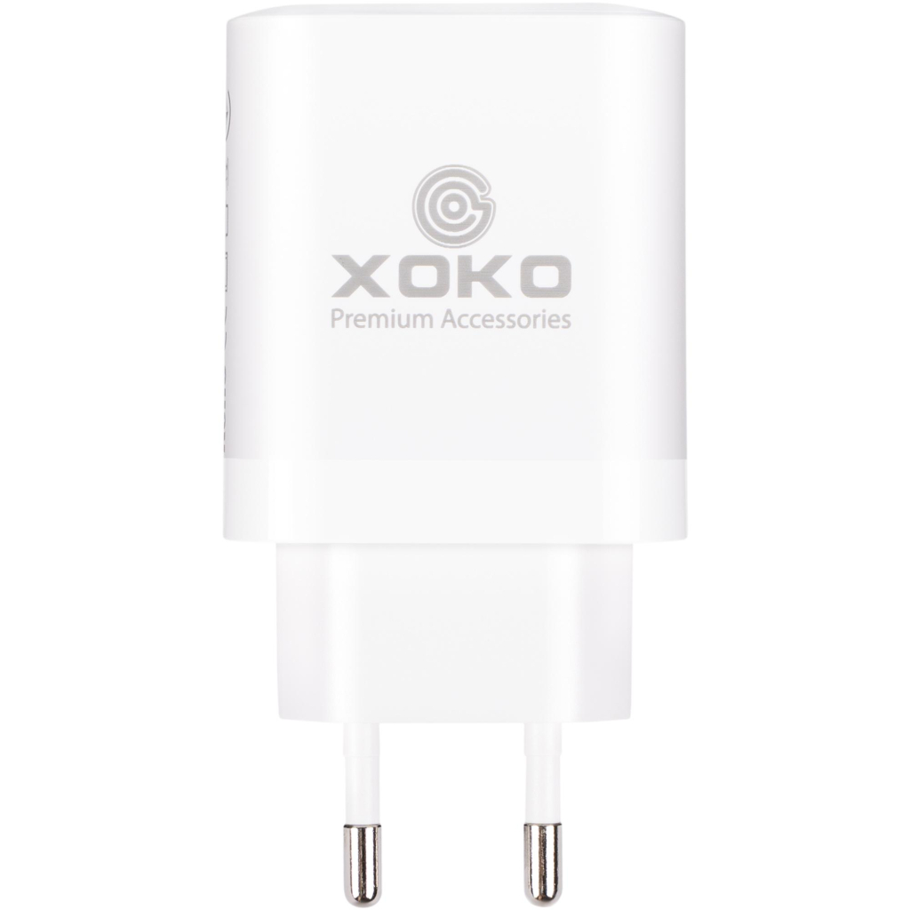 Зарядний пристрій XoKo 1xUSB-C PD45W + 1xUSB QC3.0 GaN white (XK-QC-450)