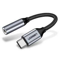 Перехідник Ugreen Type-C M to 3.5mm F Audio Adapter 10 сm AV142 (Gray) (30632)