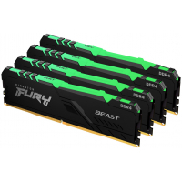 Модуль пам'яті для комп'ютера DDR4 64GB (4x16GB) 3600 MHz Beast RGB Kingston Fury (ex.HyperX) (KF436C18BBAK4/64)