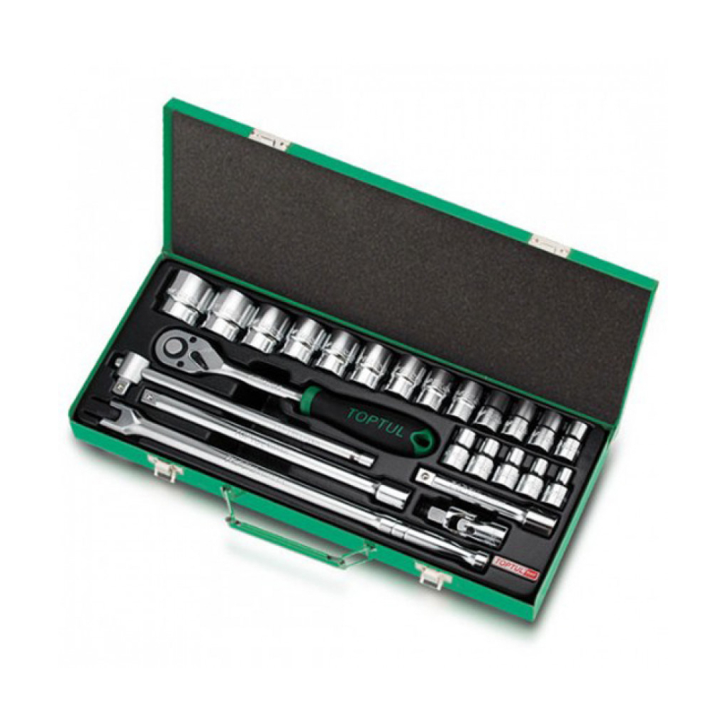 Набір інструментів Toptul головки з тріскачкою 1/2" 24од. (12-гр.) (GCAD2404) Набір інструментів Toptul головки з тріскачкою 1/2" 24од. (12-гр.) (GCAD2404)