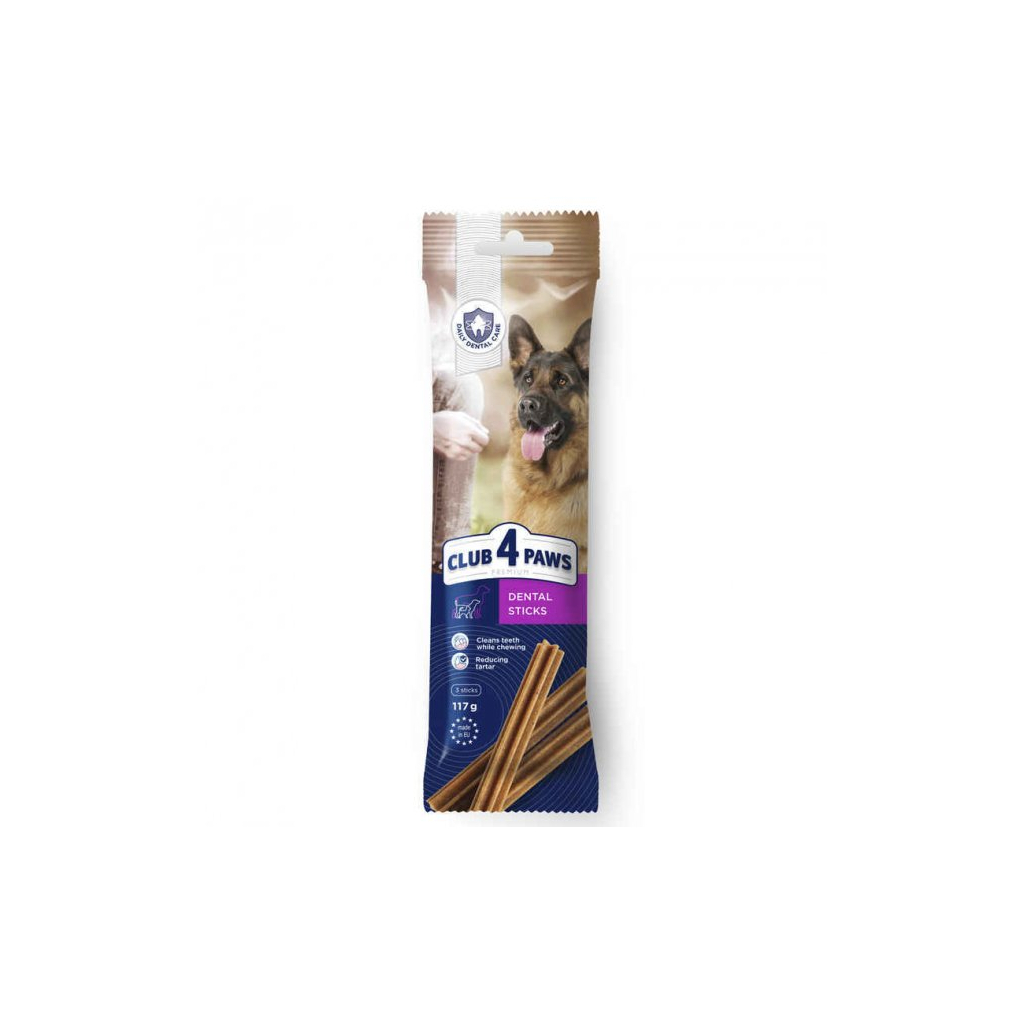 Ласощі для собак Club 4 Paws Premium дентал стікс для великих порід 117 г (4820215363235)