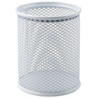 Axent pen stand for pens round 80x80x100 mm metallic white (2110-21-A)