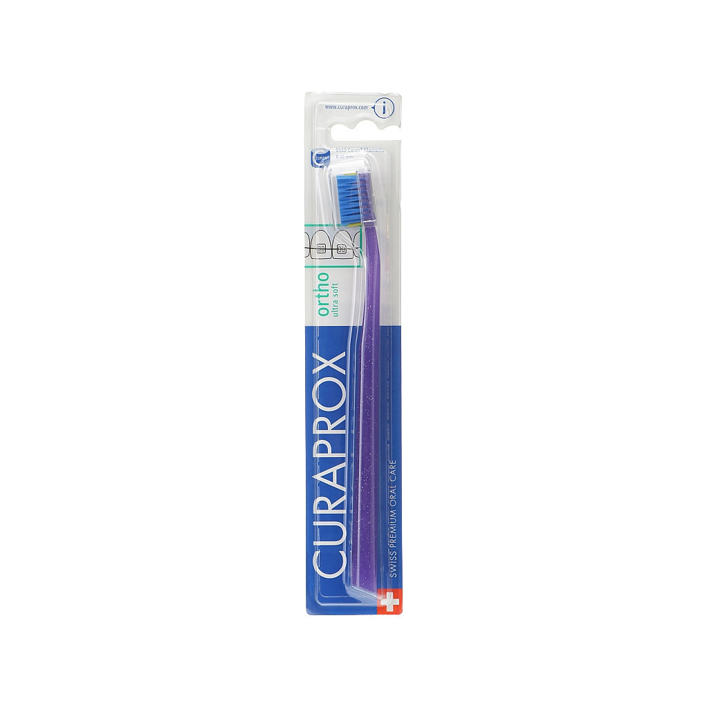 Зубна щітка Curaprox CS 5460 Ortho Ultra Soft Ультрам'яка ортодонтична Фіолетова із синьою щетиною (CS 5460 Ortho-11)
