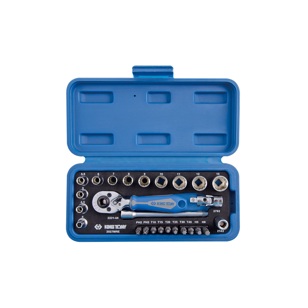 Набір інструментів KING TONY 1/4" 27 шт. (2027MRE) Набір інструментів KING TONY 1/4" 27 шт. (2027MRE)