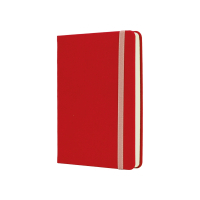 Notebook Optima A6 SQUARE, hard cover, eraser, cream block line, red (O20386-03)