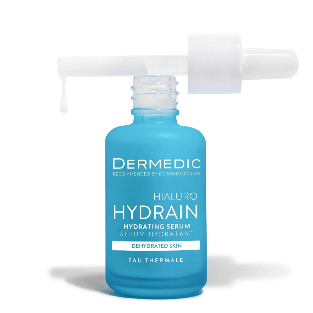 Сироватка для обличчя Dermedic Hydrain 3 Hialuro Зволожувальна для сухої шкіри обличчя, шиї та зони декольте 30 мл (5906739783199)