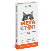 Drops for animals ProVET MegaStop For cats from 4 to 8 kg From external and internal parasites 4 pipettes x 1.0 ml (4823082409839)