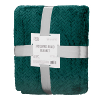 Plaid ARDESTO Jacquard Braid 200x220cm, 100% polyester, emerald (ART0208JB)