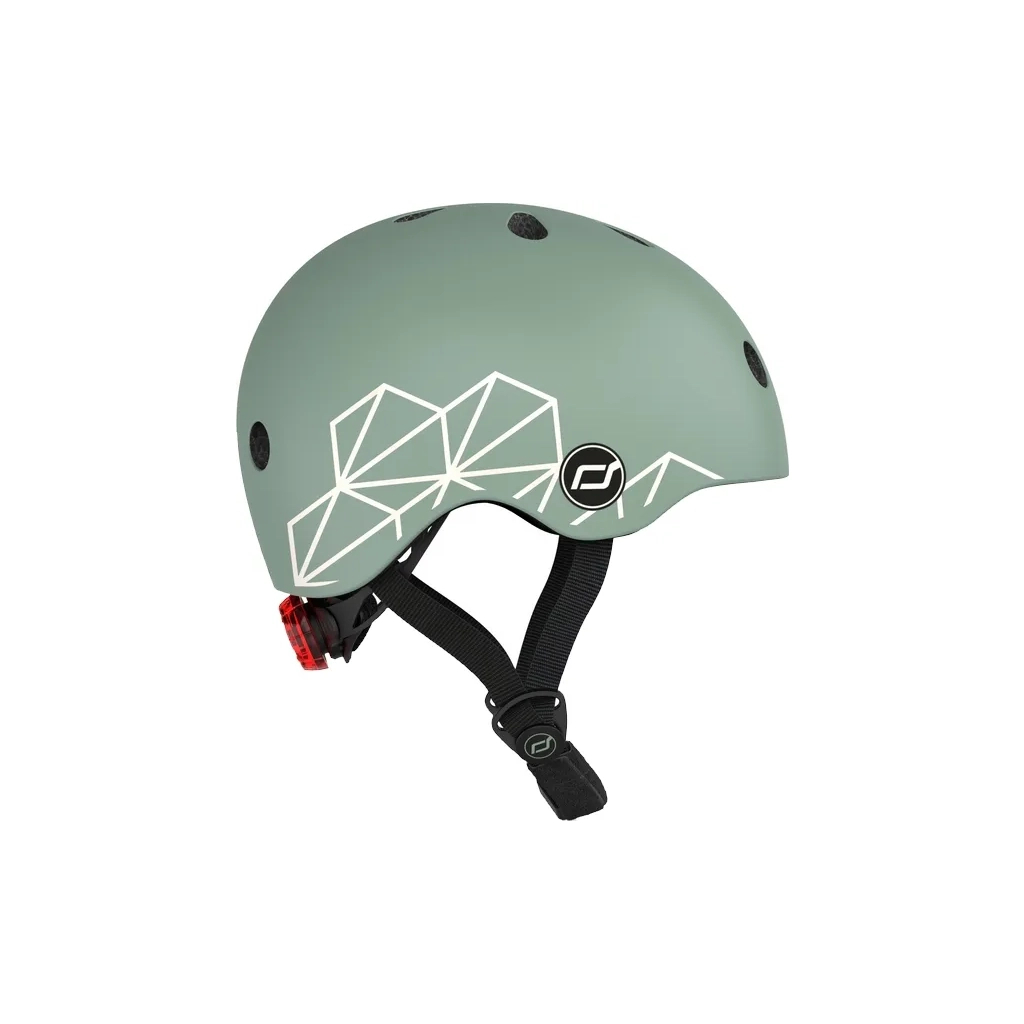 Шолом Scoot&Ride 45-51см , зелений, з ліхтариком (SR-181206-GREENLINES)