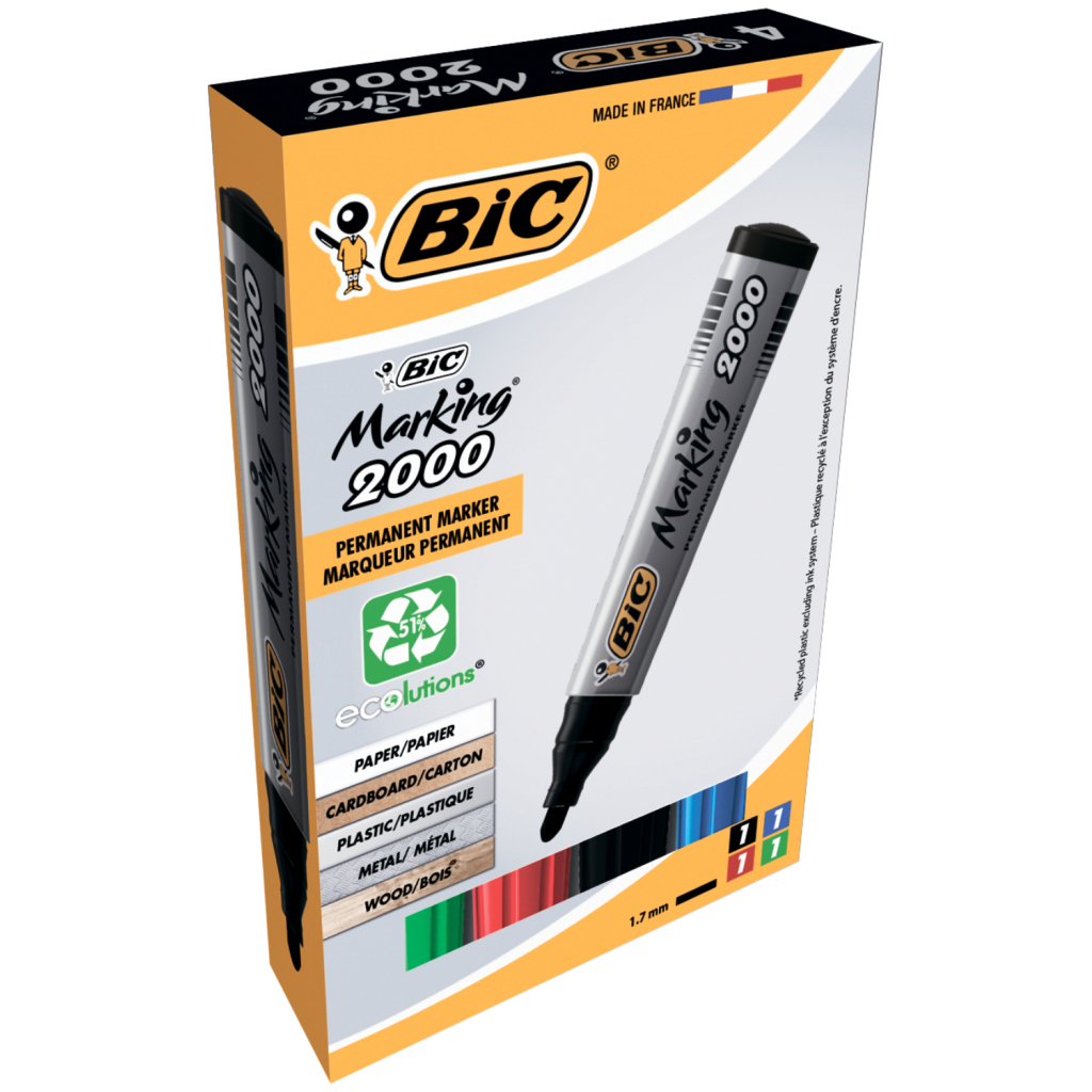 Набір маркерів Bic перманентних, 4 кольори (bc8209112)
