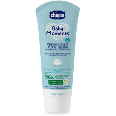 Дитячий крем Chicco Baby Moments захисний щоденний з патенолом під підгузок 100 мл (11641.00)
