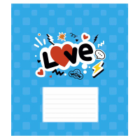 Notebook Schoolboy Love 12 sheets cell (012-3364K)