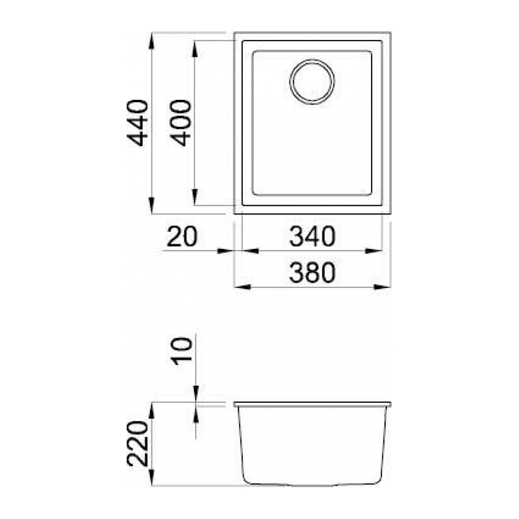 Мийка кухонна Elleci Q 100 under top titano 68 Мийка кухонна Elleci Q 100 under top titano 68