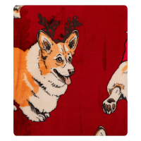 Plaid ARDESTO Christmas Flannel 160x200cm, 100% polyester, Christmas corgis (ART0119PB)
