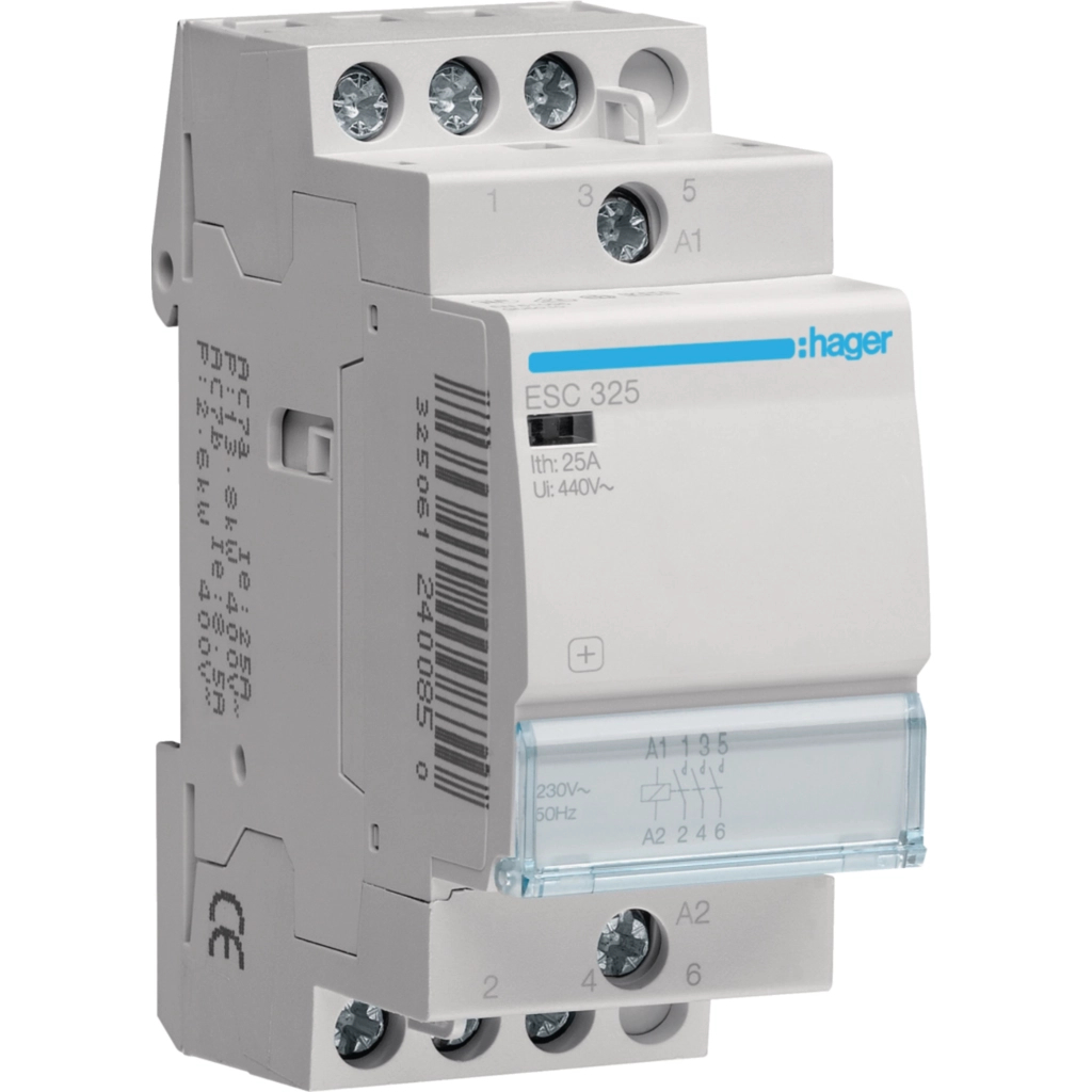 Автоматичний вимикач Hager 25 A 230V 3NO 2P (A) (ESC325) Автоматичний вимикач Hager 25 A 230V 3NO 2P (A) (ESC325)