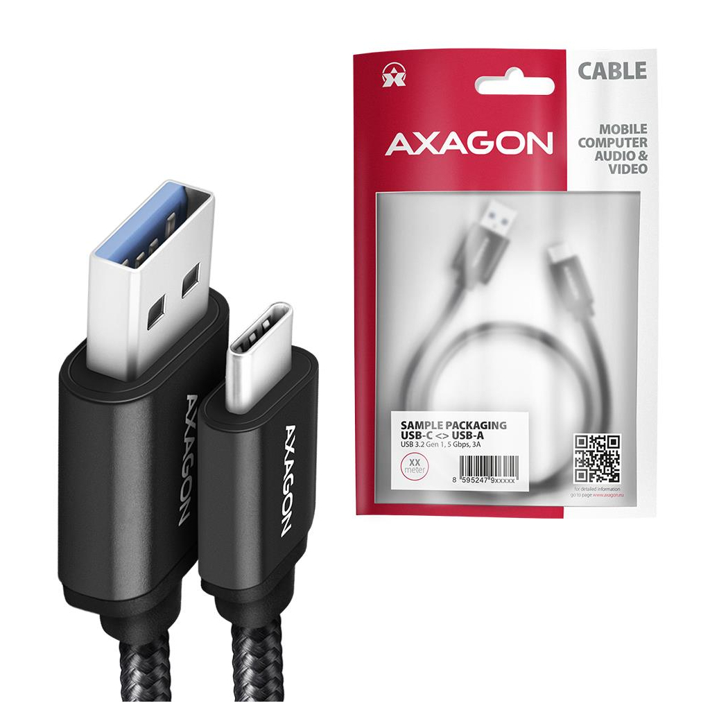 Дата кабель USB 3.2 AM to USB-C 1.0m black AXAGON (BUCM3-AM10AB) Дата кабель USB 3.2 AM to USB-C 1.0m black AXAGON (BUCM3-AM10AB)