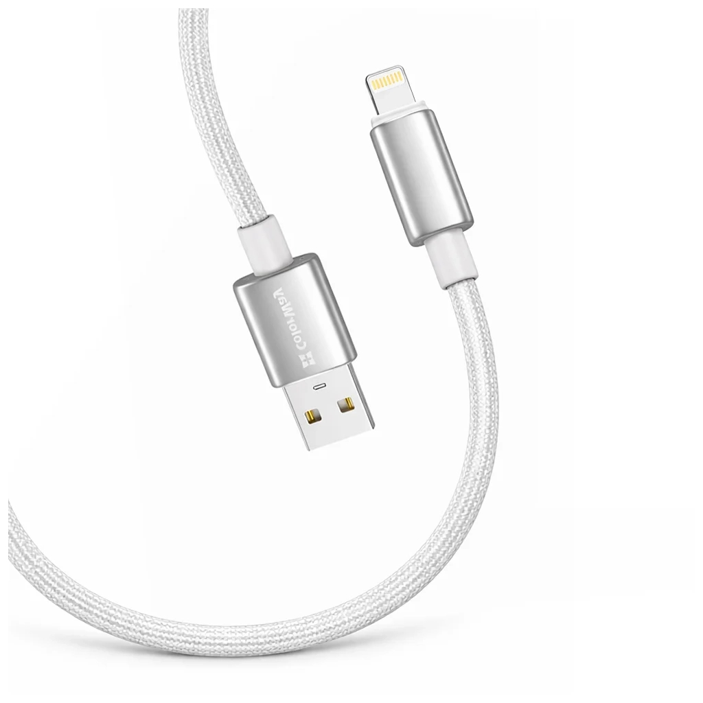 Дата кабель USB 2.0 AM to Lightning 1.0m 3A zinc alloy braided white ColorWay (CW-CBUL098-WT) Дата кабель USB 2.0 AM to Lightning 1.0m 3A zinc alloy braided white ColorWay (CW-CBUL098-WT)