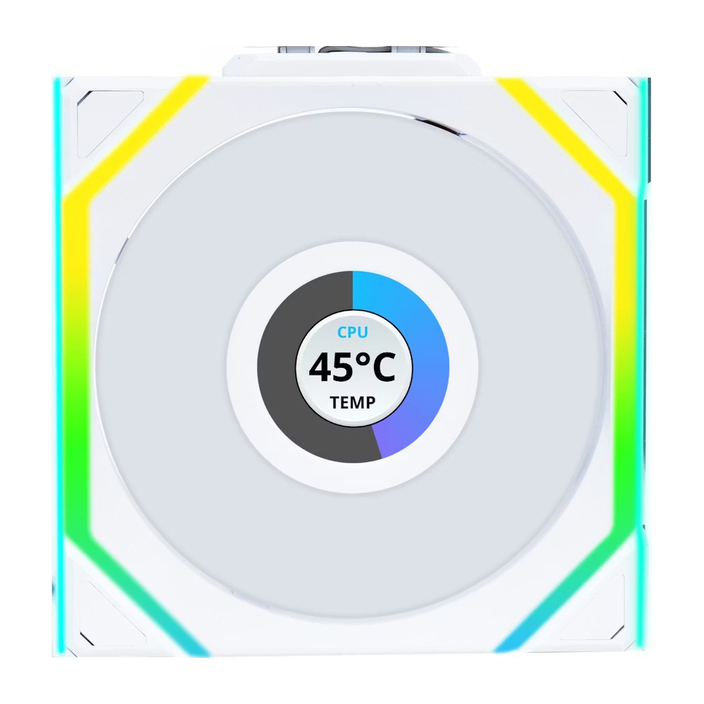 Кулер до корпусу Lian Li UNI Fan SL WIRELESS LCD 120-1, White (G99.12SLLCD1W1W.00)