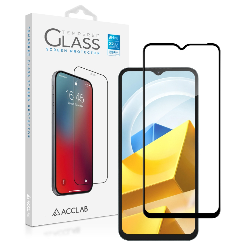 Скло захисне ACCLAB Full Glue Xiaomi Poco M5 Black (1283126545061)