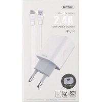 Зарядний пристрій Remax Traveller series Lightning USB Data Cable white (RP-U14LIGHTNING-WHITE)