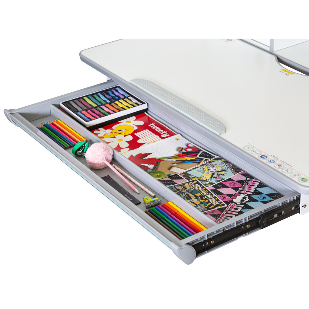 Парта Mealux Edmonton Multicolor BL з полицею (BD-610 W/МС + BL с полкой)