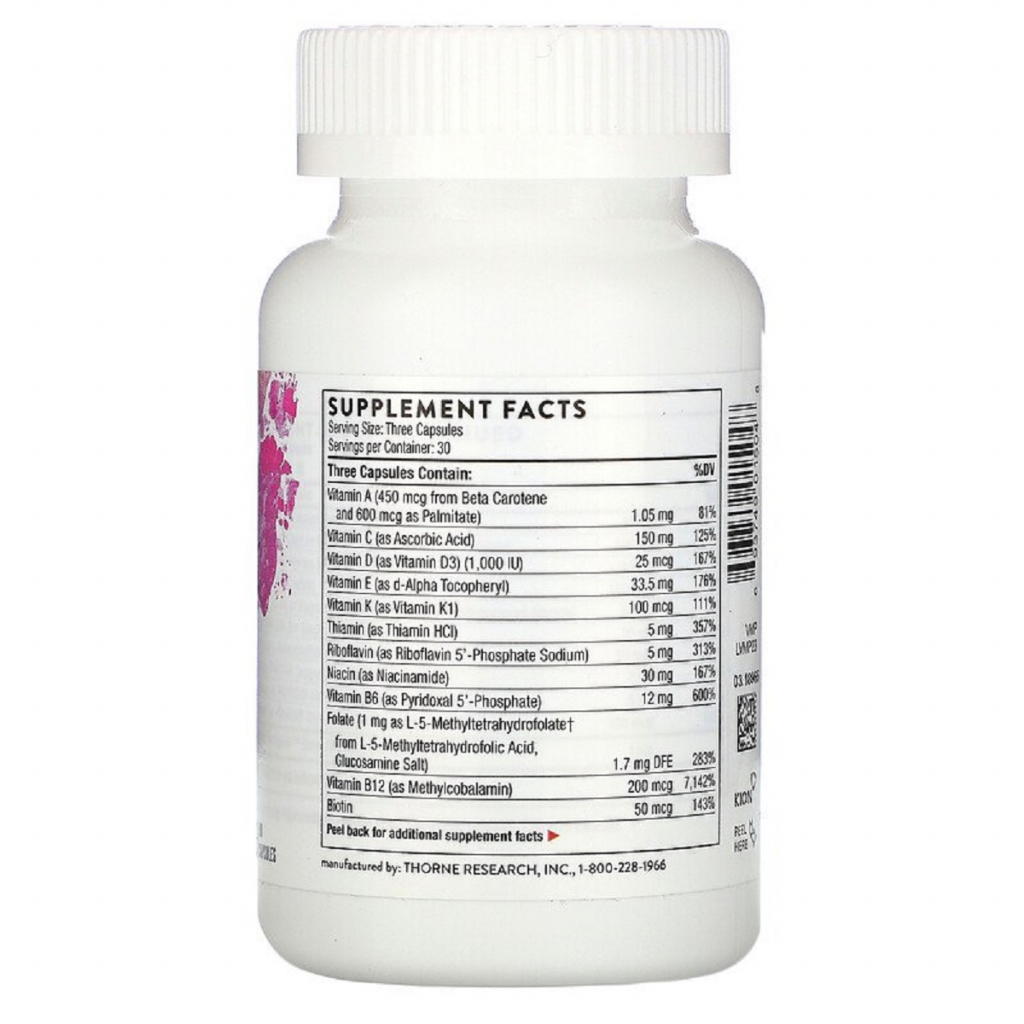 Мультивітамін Thorne Research Мультивітаміни для вагітних і годуючих жінок, Basic Pr (THR-01504)