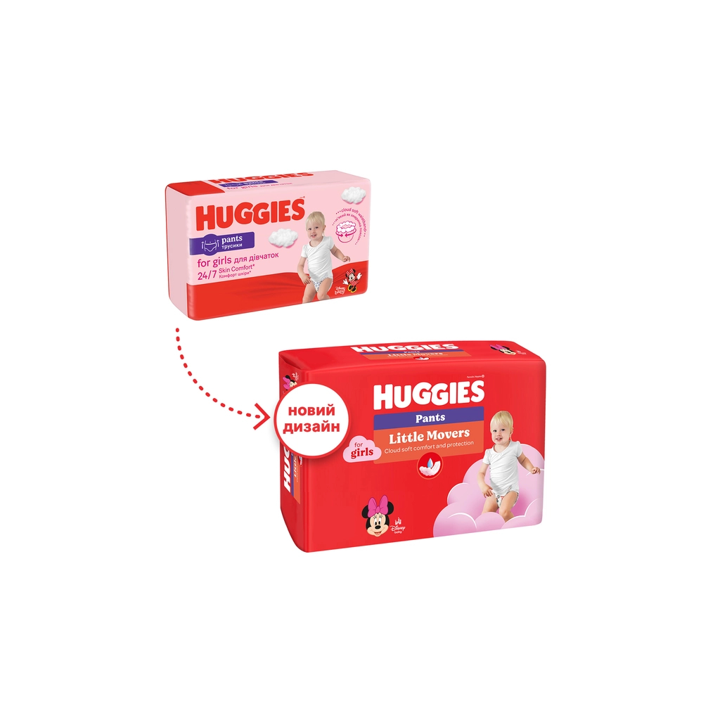 Підгузки Huggies Little Movers/Pants 6 (15-25 кг) Jumbo для дівчаток 30 шт (5029053564296)