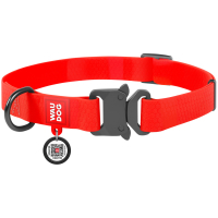 Animal collar WAUDOG Waterproof with QR passport XL W 25 mm L 35-58 cm (red) (27843)