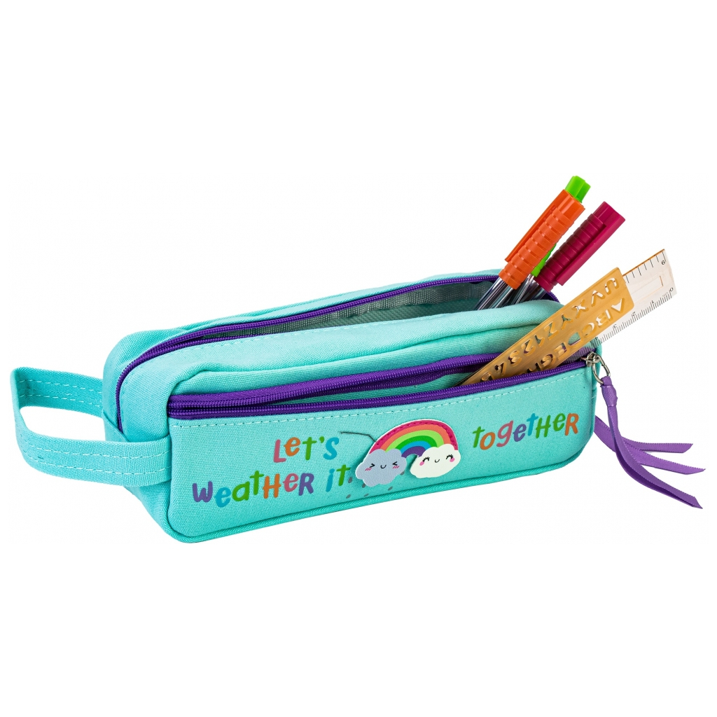 Пенал Cool For School з ремінцем 2 відділення блакитний (CF87016) Пенал Cool For School з ремінцем 2 відділення блакитний (CF87016)