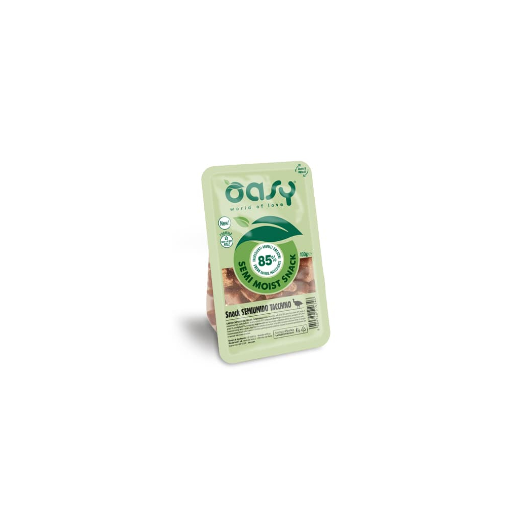 Ласощі для собак OASY Snack Semimoist Turkey з індичкою 100 г (8054329510346)