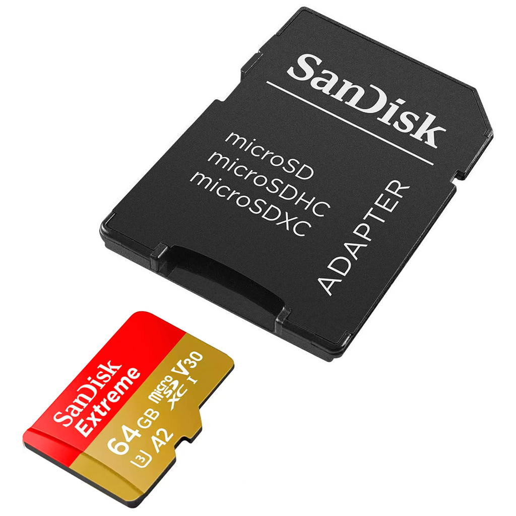 Карта пам'яті SanDisk 64GB microSD class 10 UHS-I Extreme For Action Cams and Dro (SDSQXAH-064G-GN6AA) Карта пам'яті SanDisk 64GB microSD class 10 UHS-I Extreme For Action Cams and Dro (SDSQXAH-064G-GN6AA)