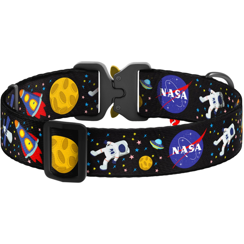 Нашийник для тварин WAUDOG Nylon з QR паспортом "NASA" металева пряжка-фастекс XXL (4535-0047)