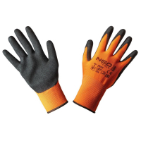Protective gloves Neo Tools nitrile coating, polyester, grade 9, orange (97-642-9)