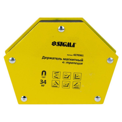 Магніт для зварювання Sigma трапеція 34кг 105x65x65x45мм (30,45,60,75,90,135 °) (4270361)