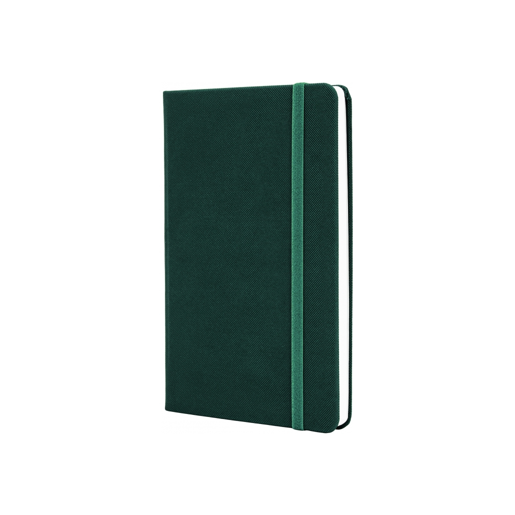 Книга записна Optima А5 SQUARE, тверда обкладинка, гумка, білий блок клітинка, зелений (O27100-04)