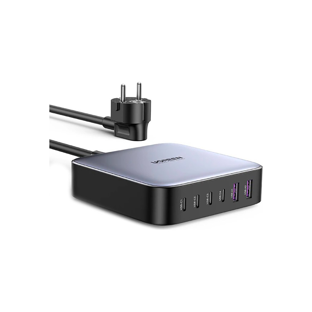 Зарядний пристрій Ugreen 6xUSB 200W (4хUSB-C+2xUSB-A) Gan CD271 (40914)