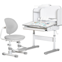Desk with chair Mealux Nemo Gray (shelf + lamp) (BD-38 G)