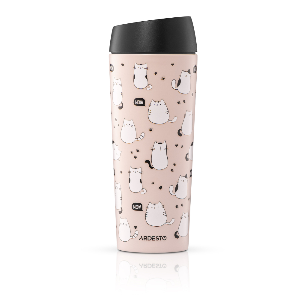 Термокружка Ardesto Coffee Time Cats 450мл, нержавіюча сталь, коричневий (AR2645FC) Термокружка Ardesto Coffee Time Cats 450мл, нержавіюча сталь, коричневий (AR2645FC)