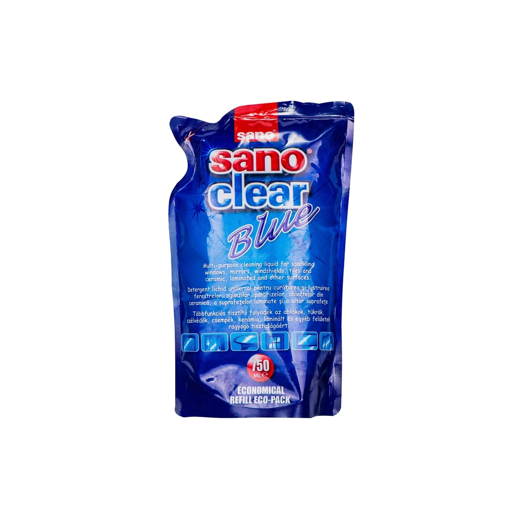 Засіб для миття скла Sano Clear Blue Запасний блок 750 мл (7290012117275)