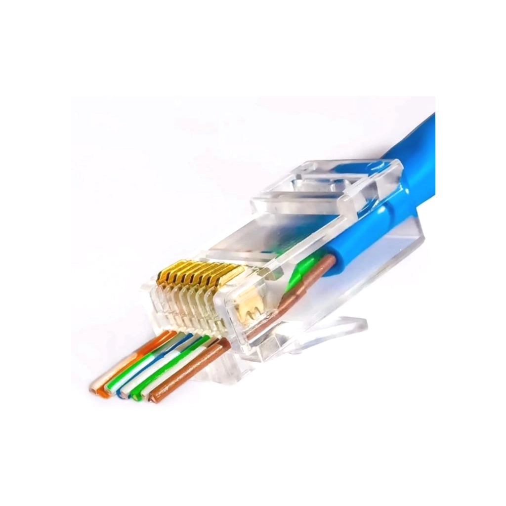 Конектор RJ45 cat.5e UTP 8P8C, наскрізні отвори, 100шт/пак Kingda (KD-PG8032-C5E/100)