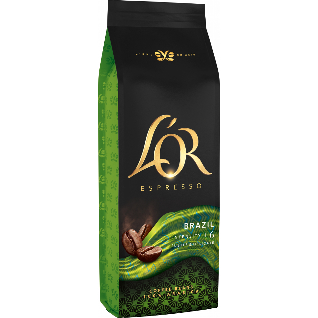 Кава L'OR Espresso Brazil 100% Арабіка в зернах 500 г (8711000464649) Кава L'OR Espresso Brazil 100% Арабіка в зернах 500 г (8711000464649)