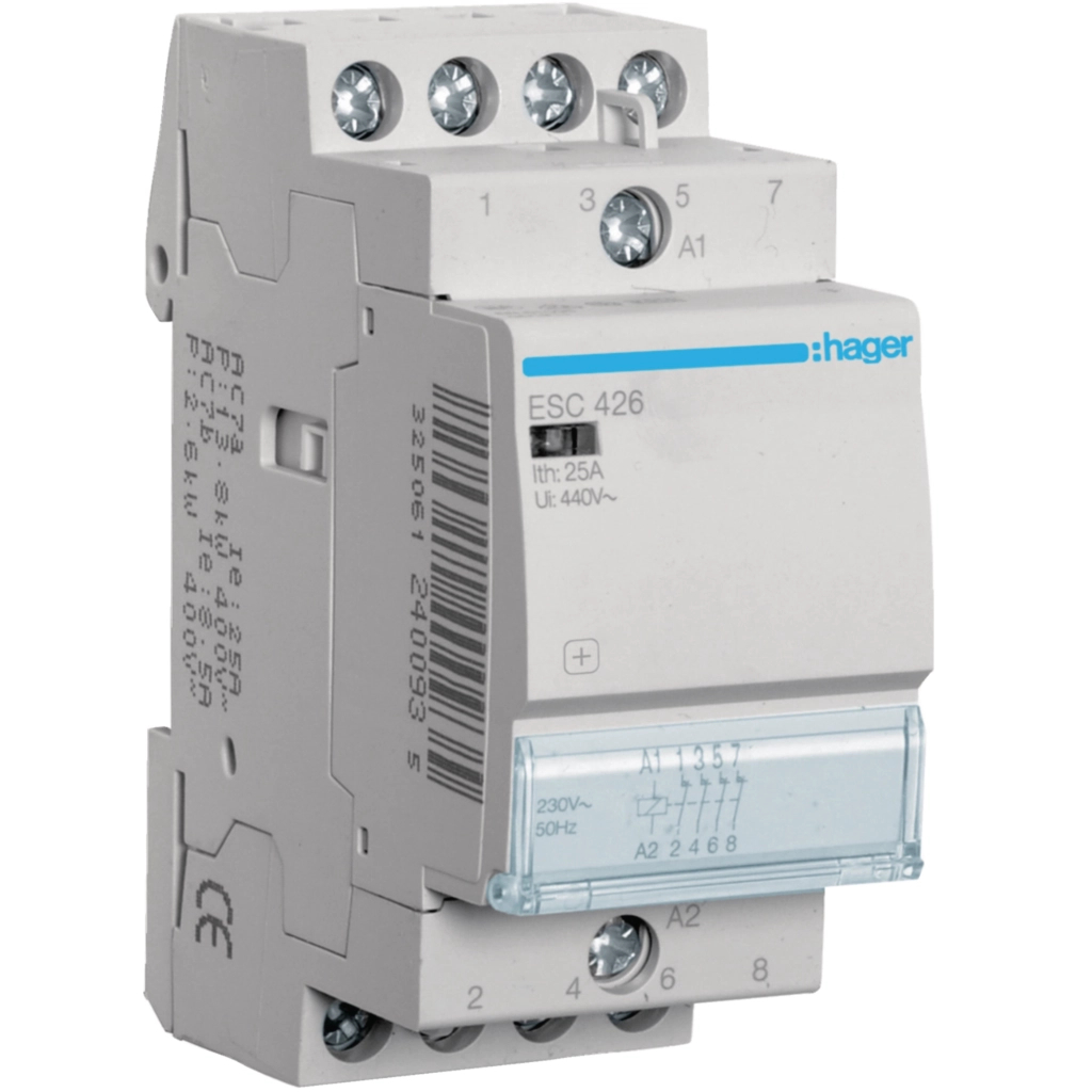 Автоматичний вимикач Hager 25 A 230V 4NC 2P (B) (ESC426)